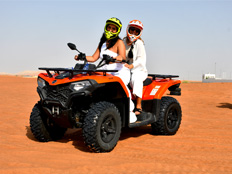 Dubai Dune Rider Adventure: Two girls on a double quad bike