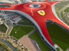 Aerial view of Ferrari World Abu Dhabi